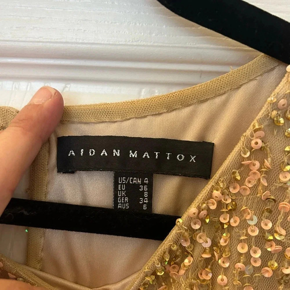 aidan mattox gold sequin dress - Picture 4 of 4